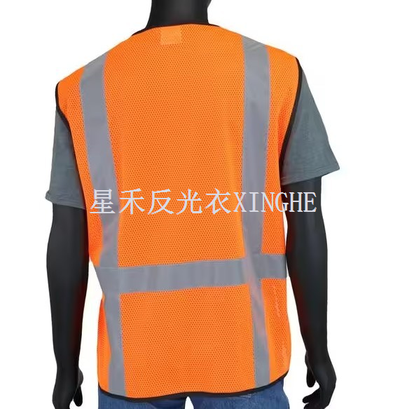 Hi Visibility Orange Class 2 Reflective Adjustable Safety Vest