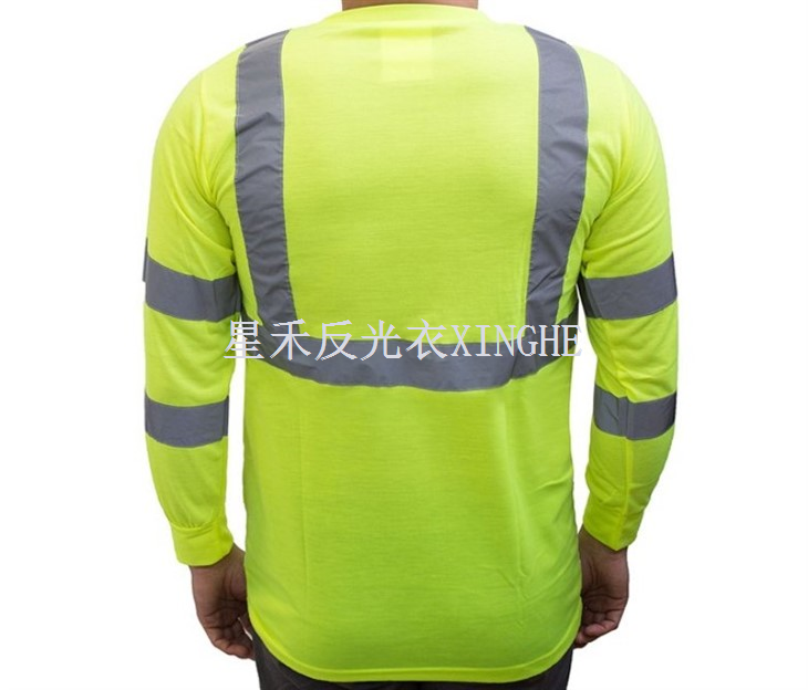 High Vis Reflective Long Sleeve ANSI Safety Shirt