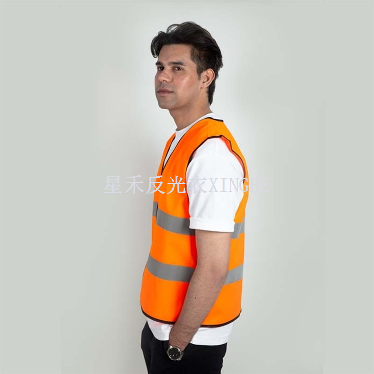 Mjög skyggnilegt gult pólýester endurskinsefni í flokki 2 smíði endurskins öryggisvesti