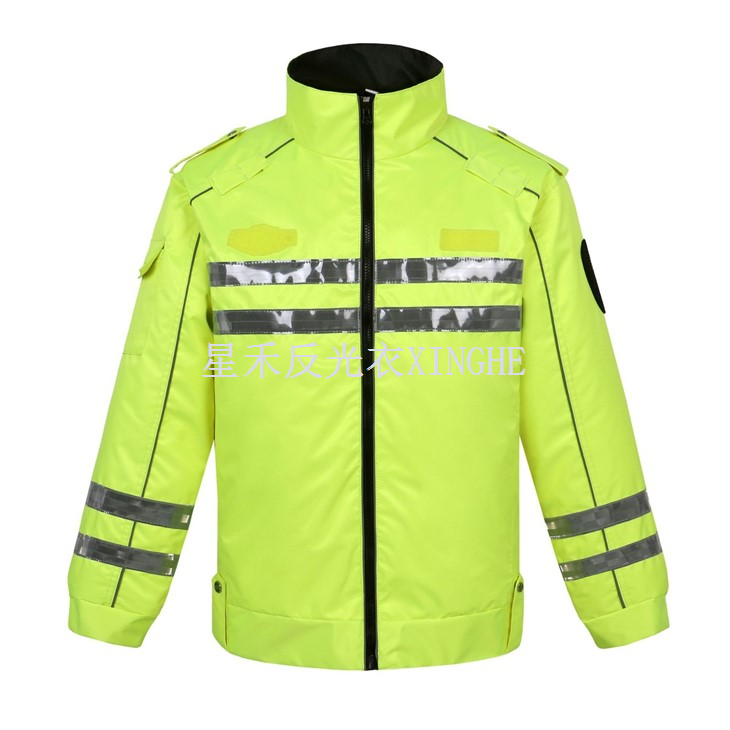 Vatnsheldur endurskinsbómullarjakki